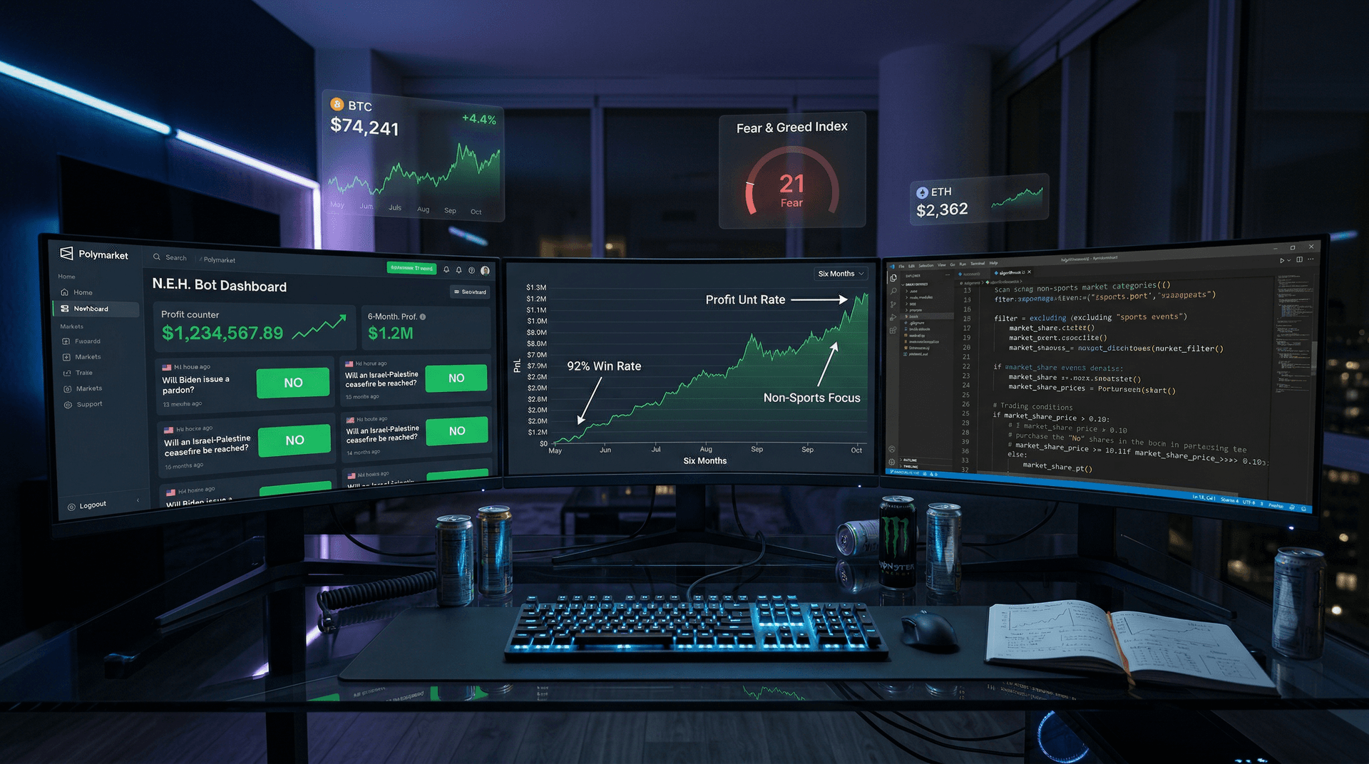 Polymarket Bot 'Nothing Ever Happens' Nets $1.2M Profits