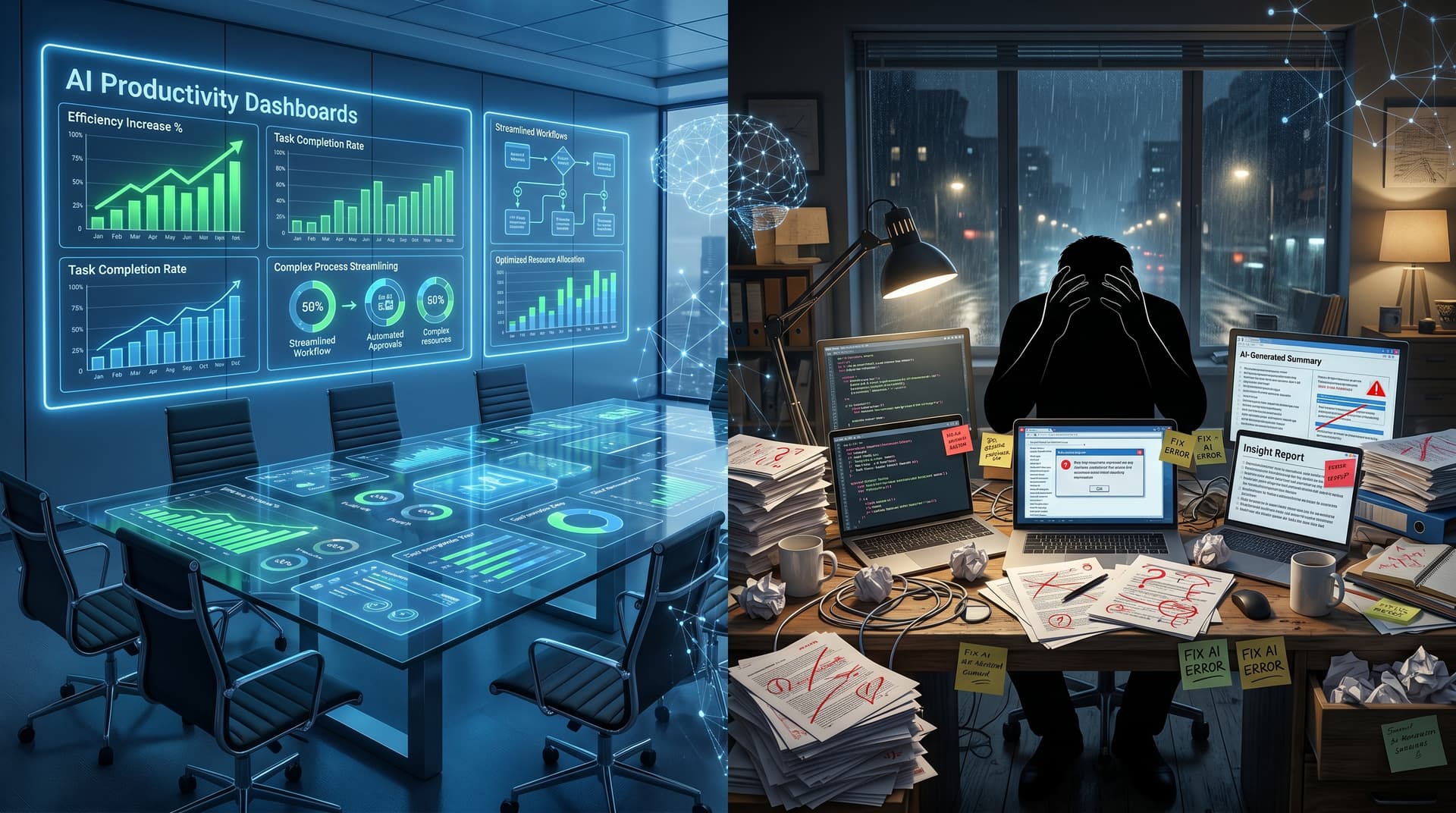 AI Productivity Divide: Workslop Overload Hits Workers as BTC Hits $74K