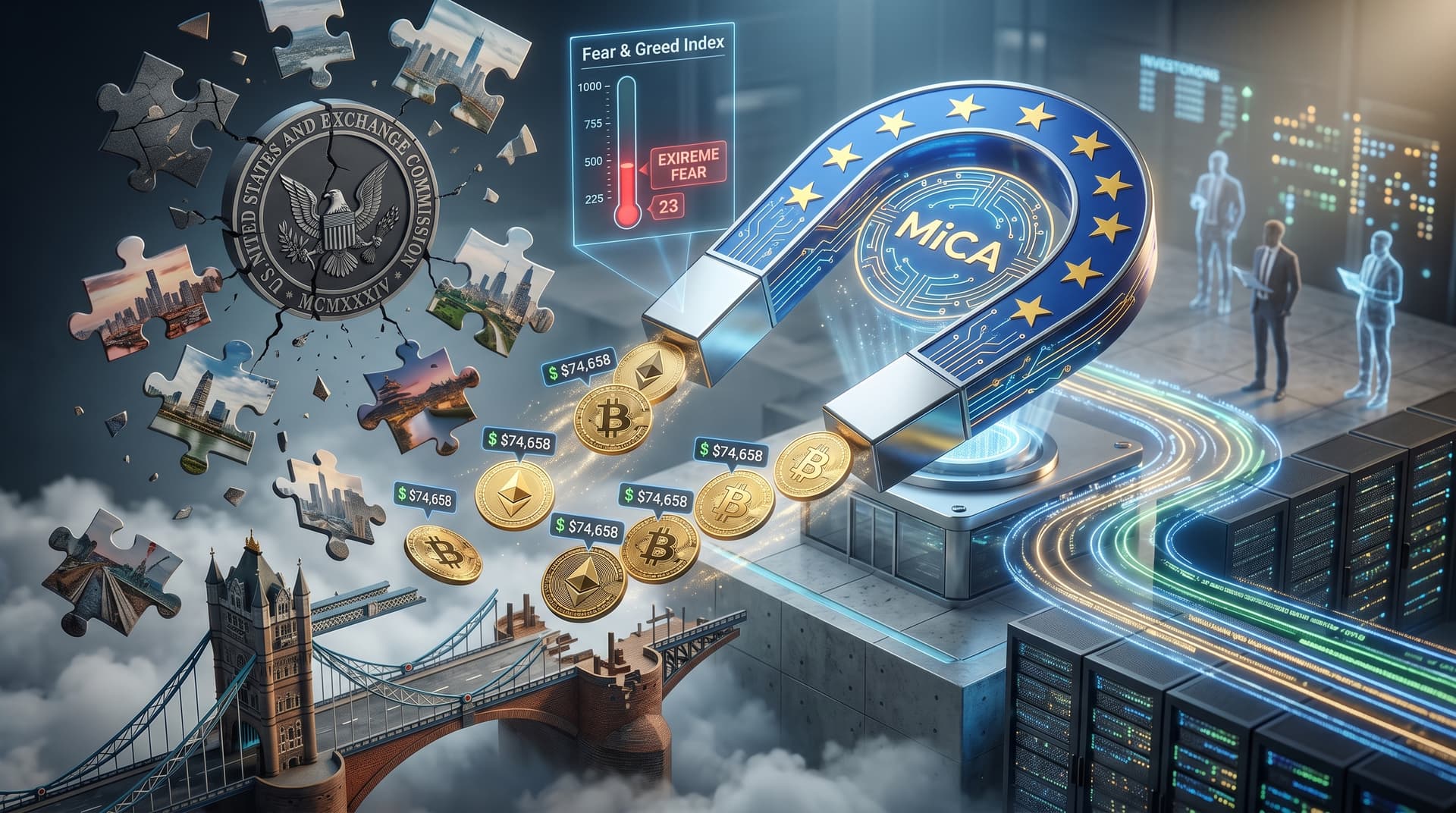 EU MiCA Draws Crypto Investors as Bitcoin Hits $74,658