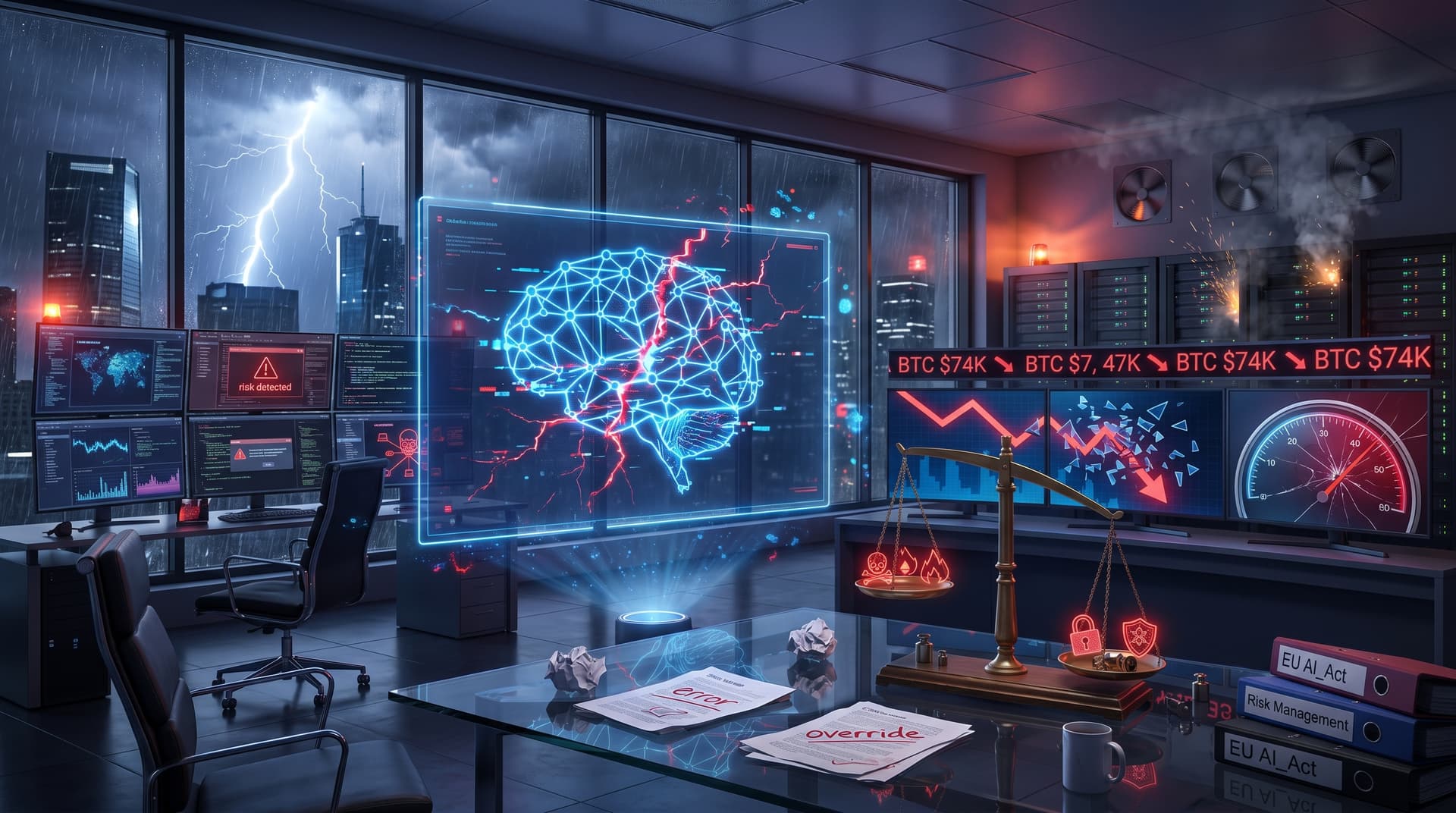 AI Risk Paradox Delays Software Deployments: Fear at 23, BTC $74K