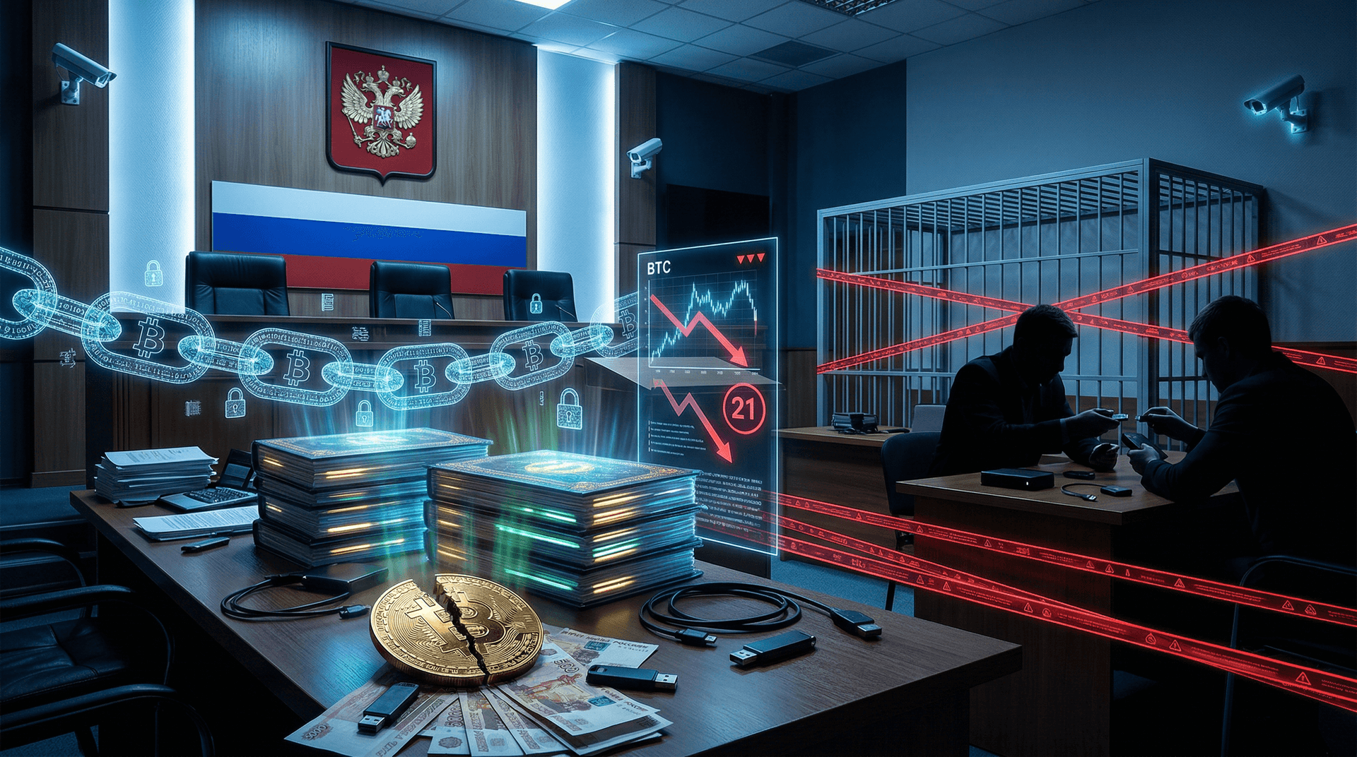 Russia Crypto Crackdown Hits Illegal Traders with 7-Year Jails and $22K Fines