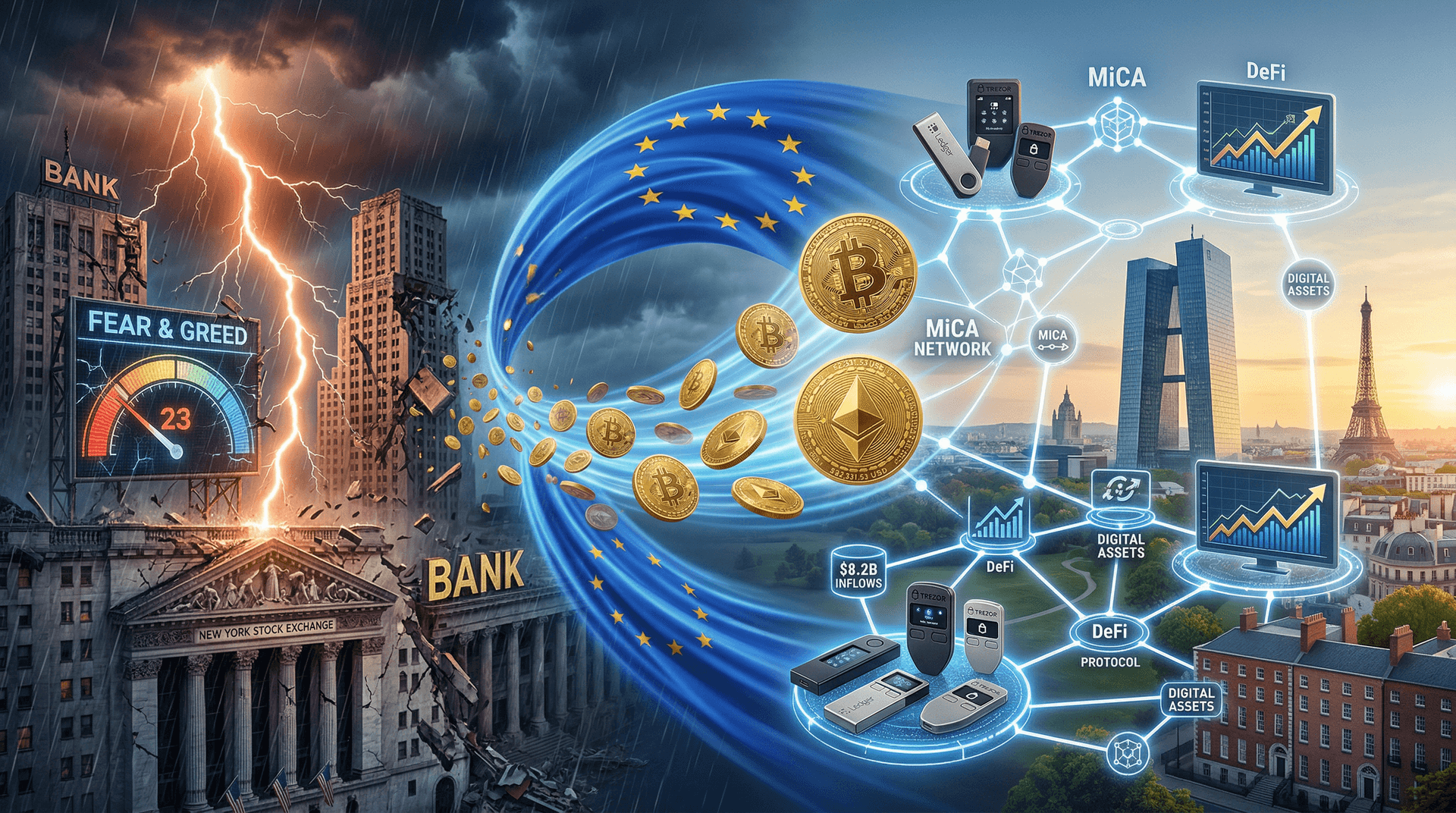 EU MiCA Crypto Regulation Draws $8.2B Inflows as BTC Hits $74K