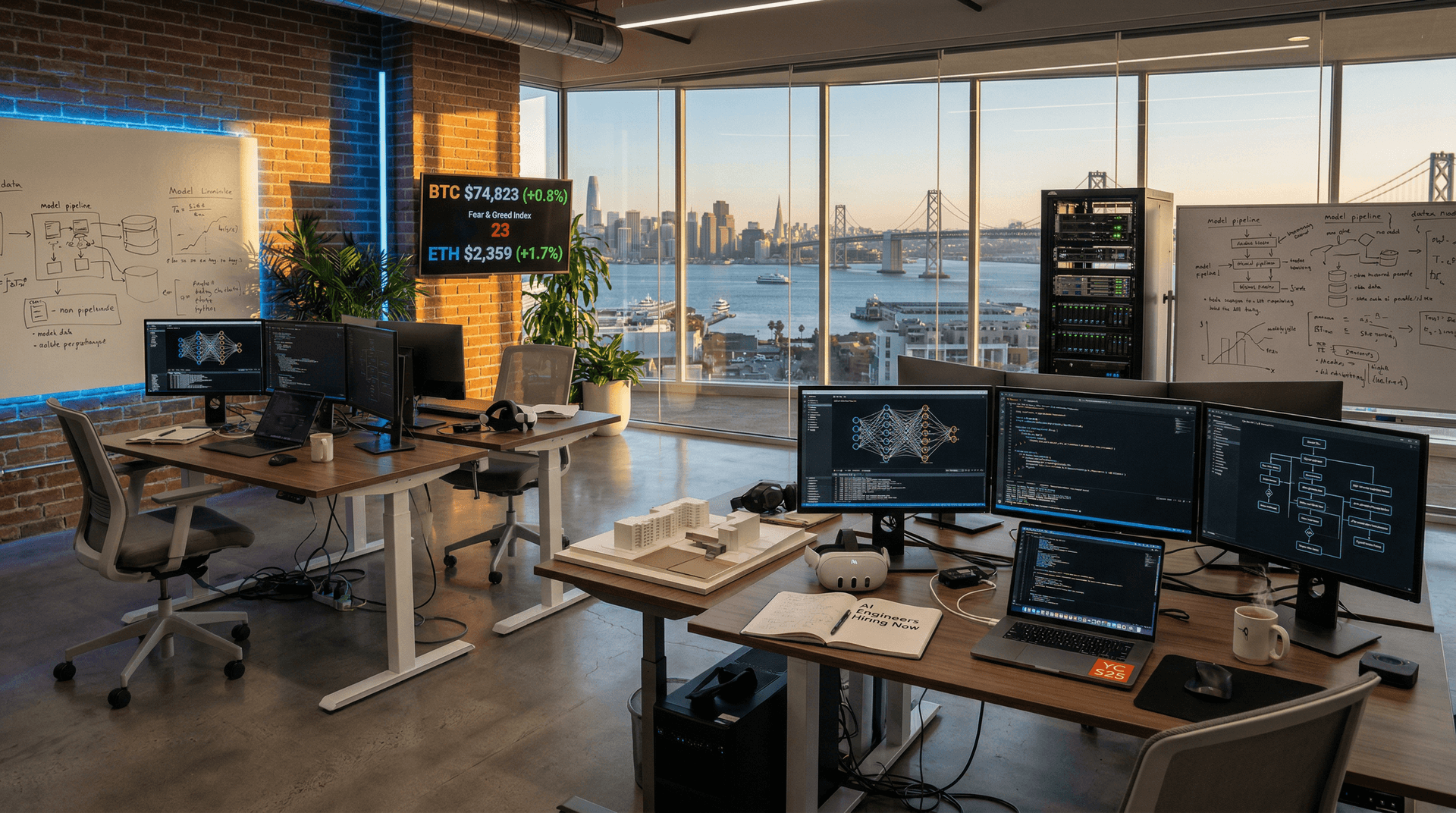 Adaptional YC S25 Hiring AI Engineers as BTC Hits $74K, Fear 23