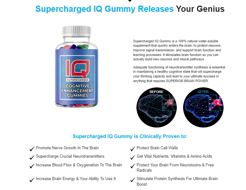 IQ Supercharged Cognitive Enhancement Gummies 